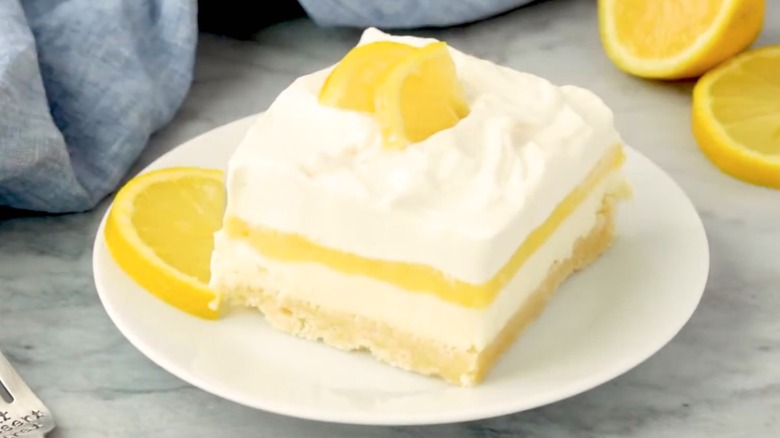 A slice of lemon lush.