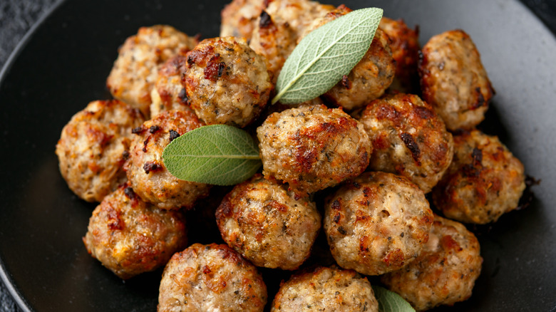 sage flavored stuffing balls pictured