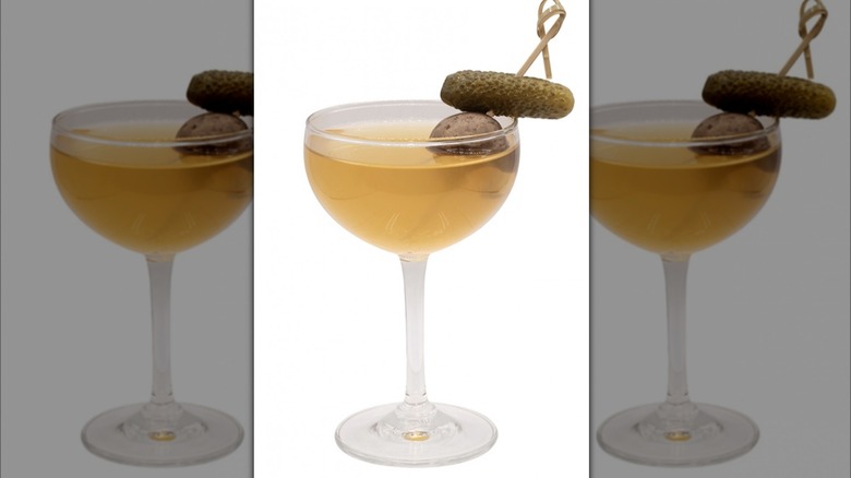 Monin dirty broth tini