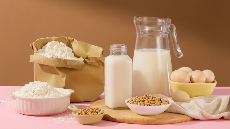 milk and baking ingredients