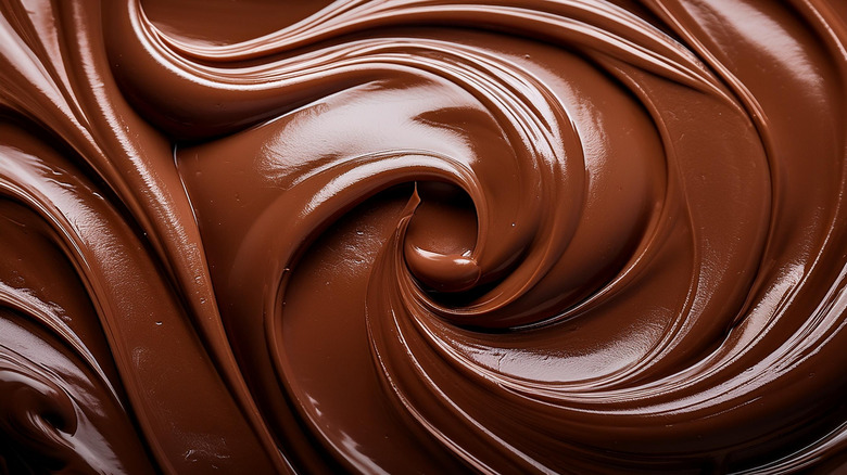 melted chocolate, swirled.