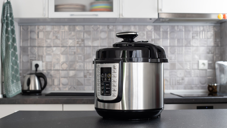 pressure cooker on countertop