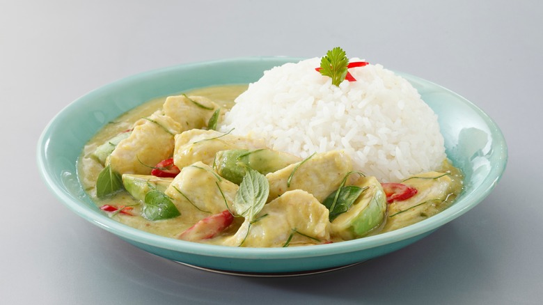 Thai green curry with rice