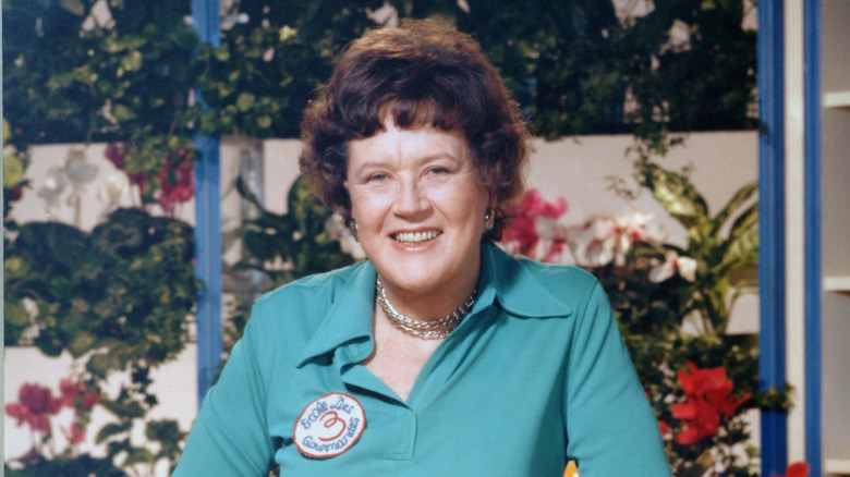 Culinary legend Julia Child is pictured in her kitchen