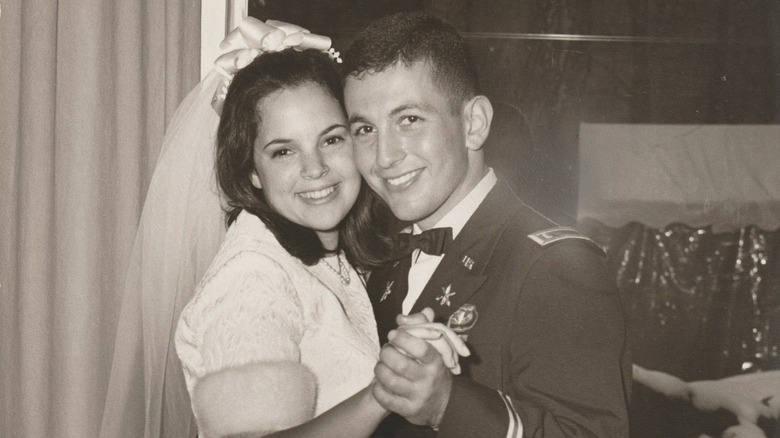 Jeffrey and Ina Garten standing close at their wedding