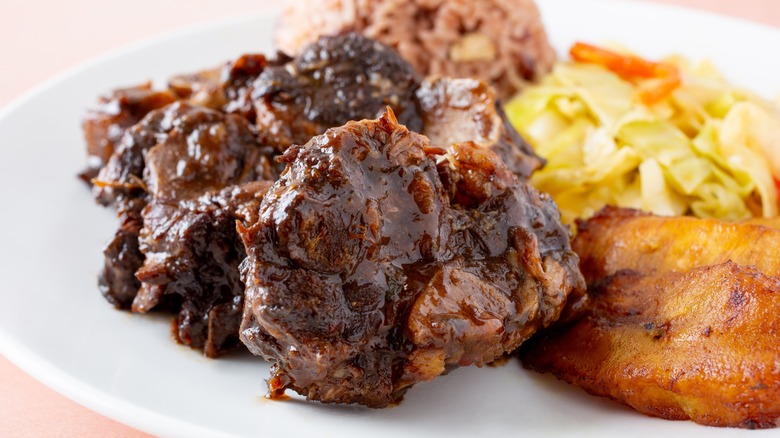 Jamaican oxtail with sides
