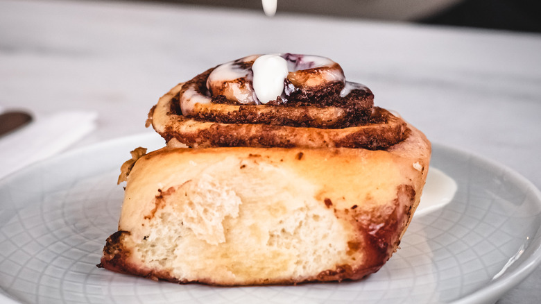 cinnamon roll on plate