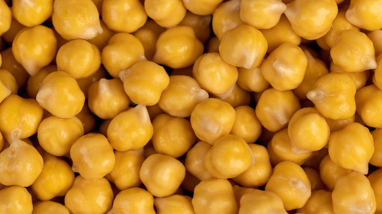 A close up image of chickpeas