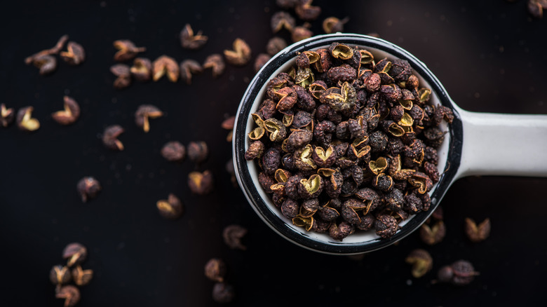 Spoon full of Timut peppercorns