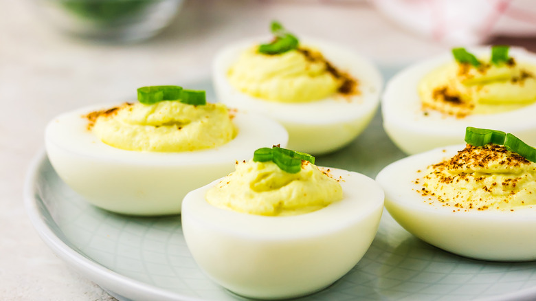 Deviled eggs made with yogurt