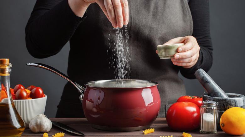 Adding salt to water
