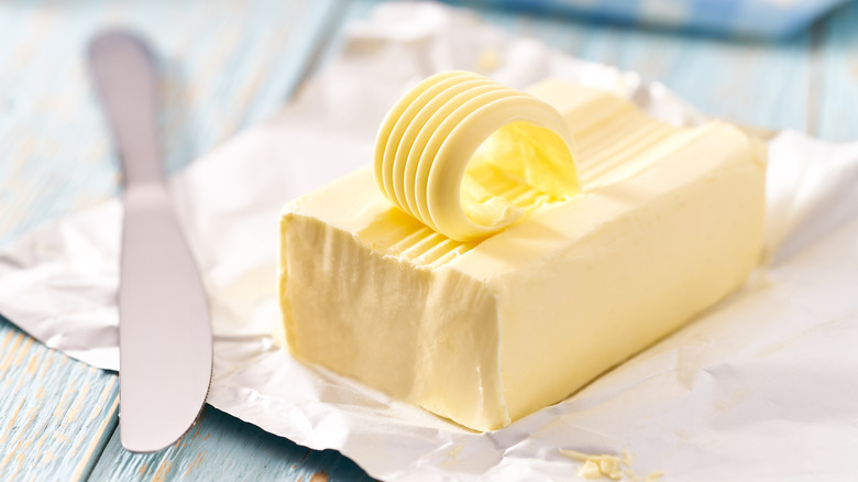 curl of butter on a stick