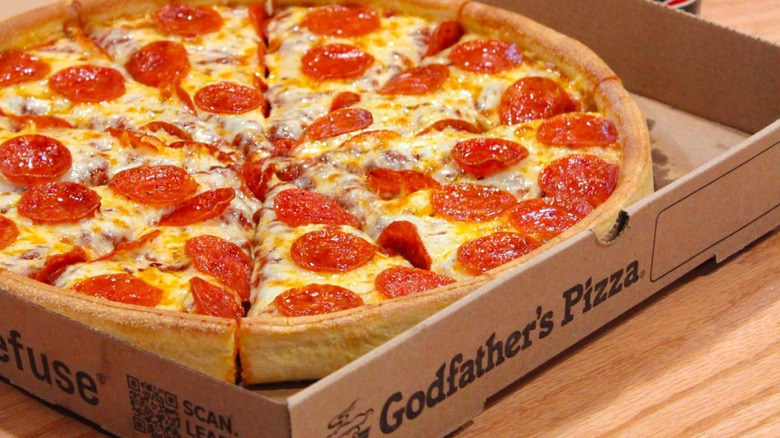 Godfather's pepperoni pizza.