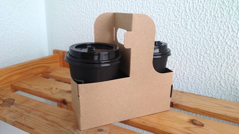 Takeout belted in place