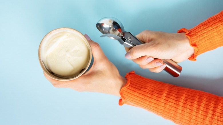 Ice cream with scoop