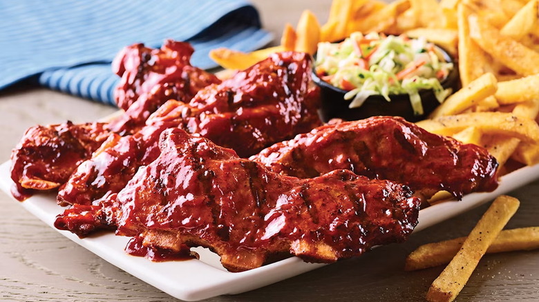 Applebee's Riblet Platter with french fries and coleslaw