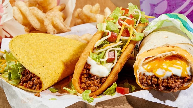 Taco Bell items with beef