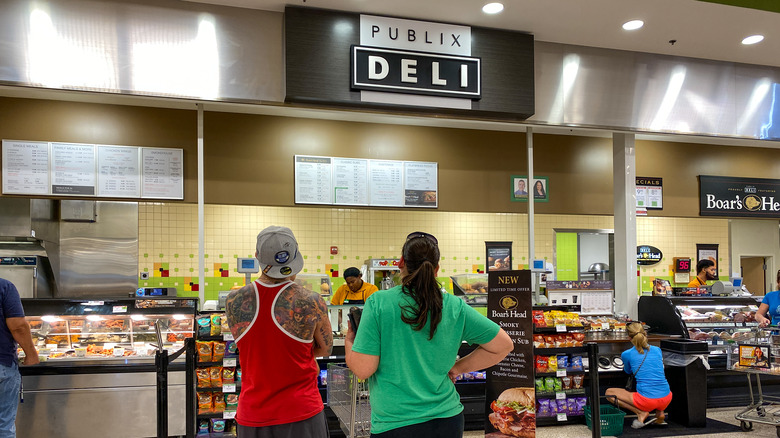 Customers at Publix deli section