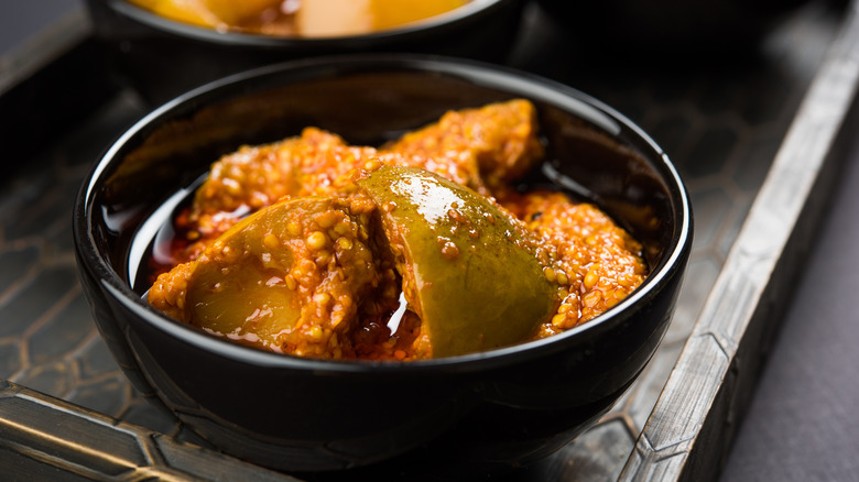 Indian pickled veggies and fruit 