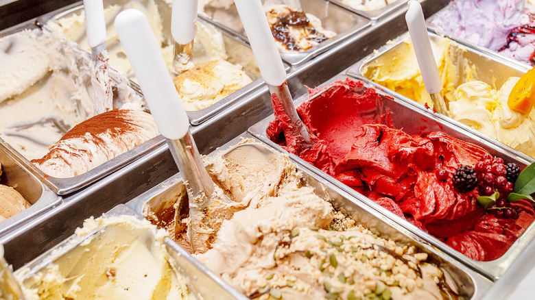 Gelato in display case