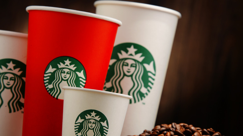 Starbucks cups of different sizes