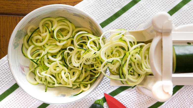 Bowl of zucchini noodles