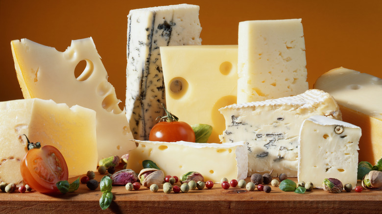 assortment of cheeses