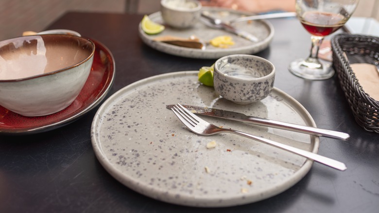 empty plate pushed away