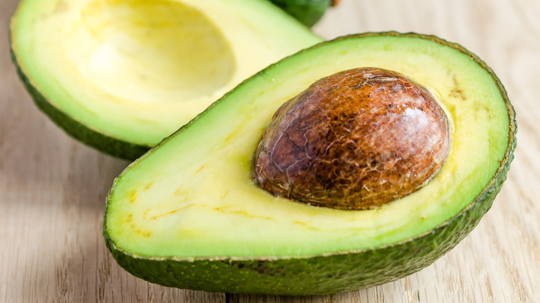 cut avocado with seed
