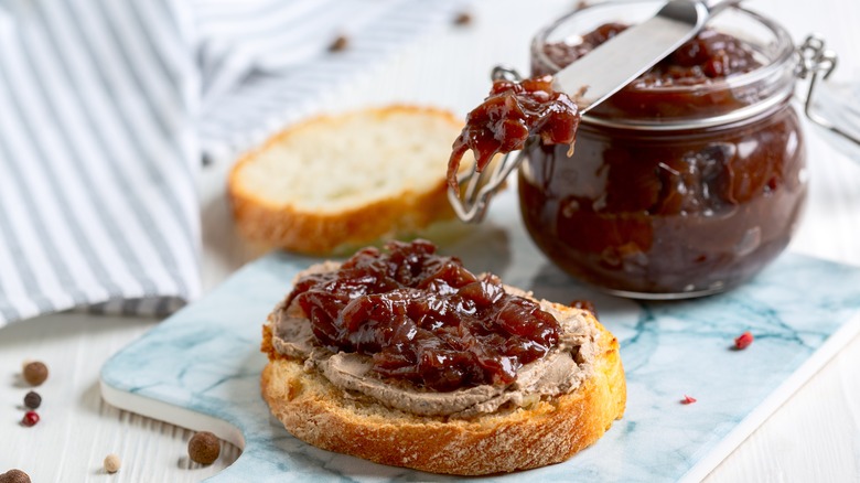 Jar of caramelized onions