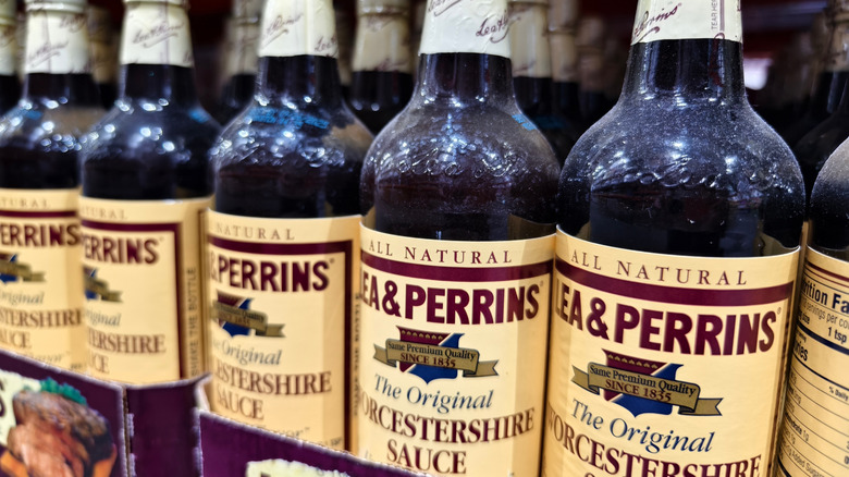 Bottles of Lea & Perrins Worcestershire sauce