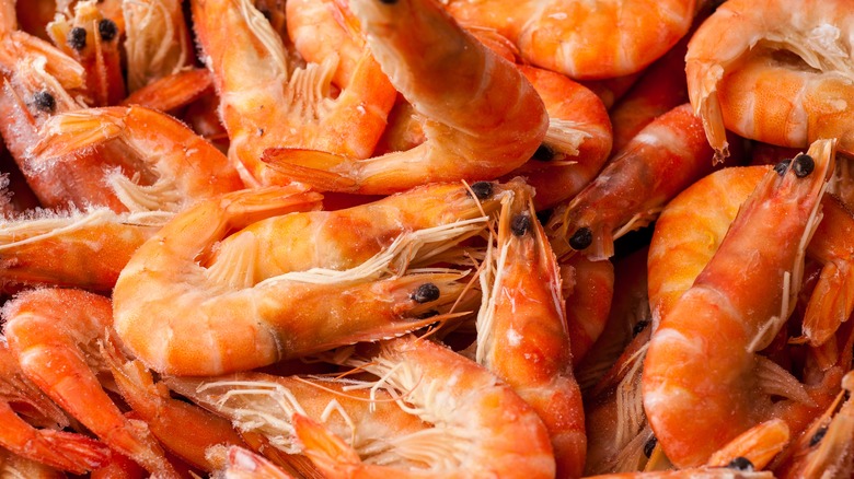 closeup of cooked shrimp
