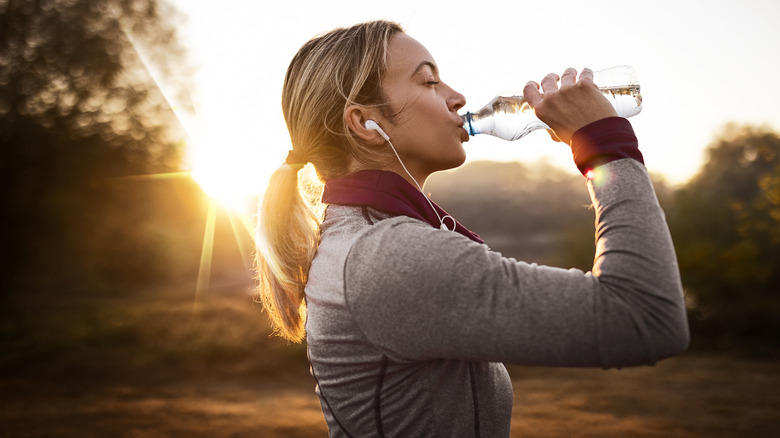 Woman drinking water