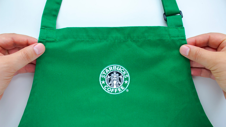 Green Starbucks apron