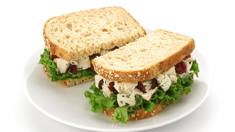chicken salad on whole wheat bread