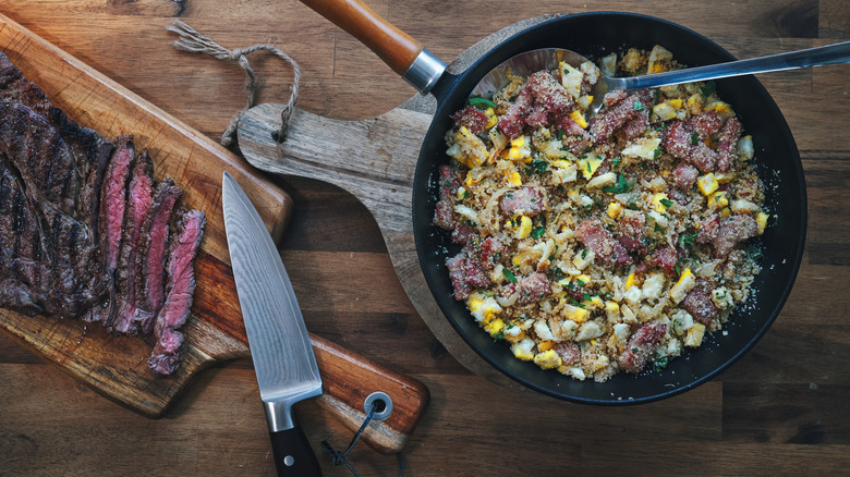 Brazilian steak and farofa