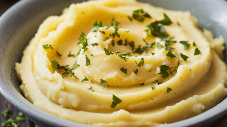 Creamy mashed potatoes with herbs