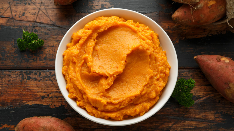 Pureed sweet potato