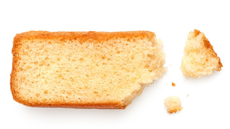 piece of cake with crumbs