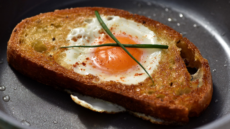 Egg in a hole in sourdough toast