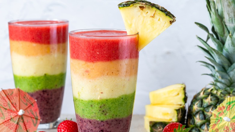 rainbow layered smoothies