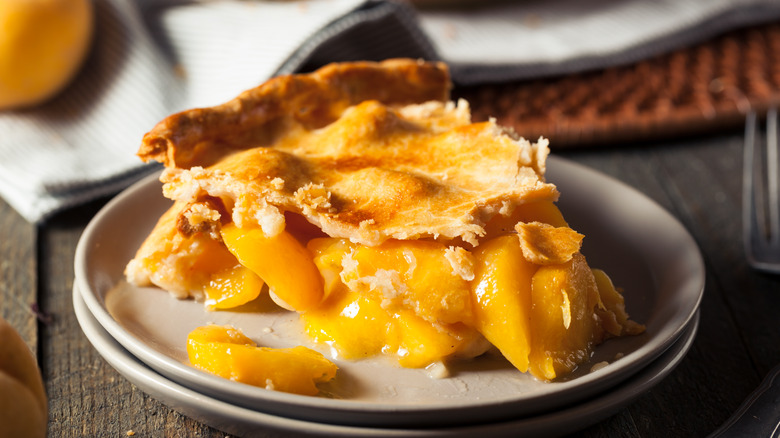slice of peach pie