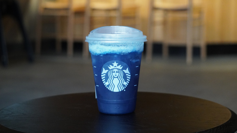 A Starbucks Blue Coconut Lemonade Refresher.