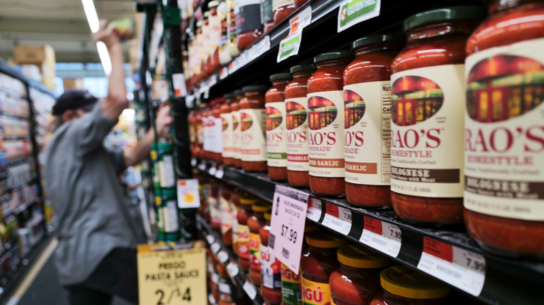 Rao's pasta sauces on store shelf