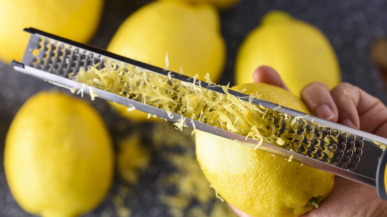 lemon being zested