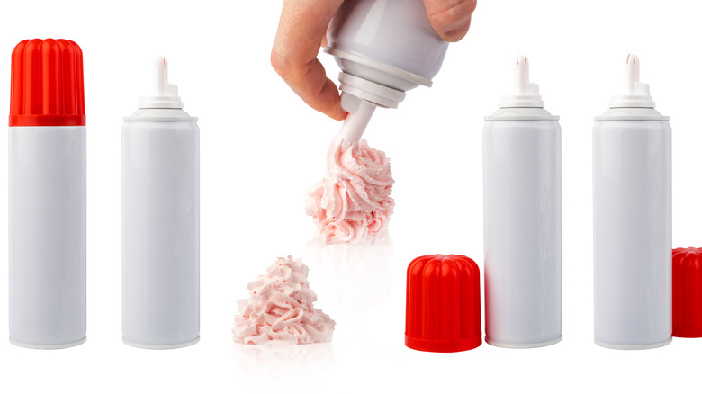 whipped cream canisters and cream rosette