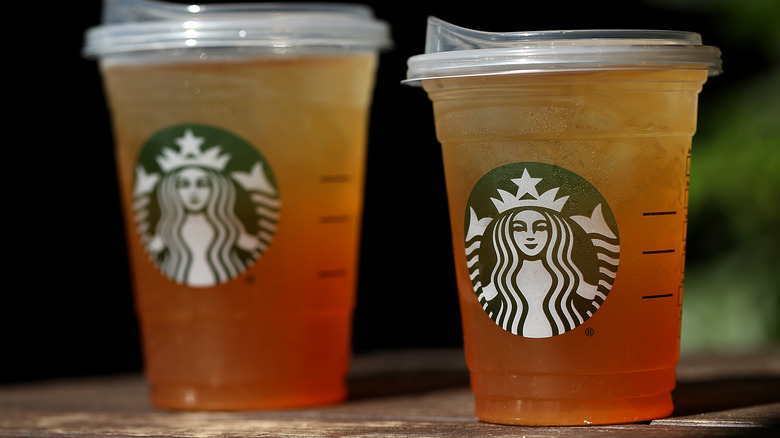 two Starbucks frappuccino iced tea