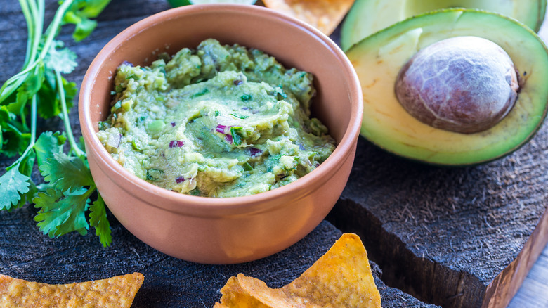 Guacamole with tortilla chips