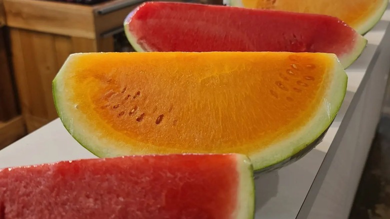 Red and orange watermelon