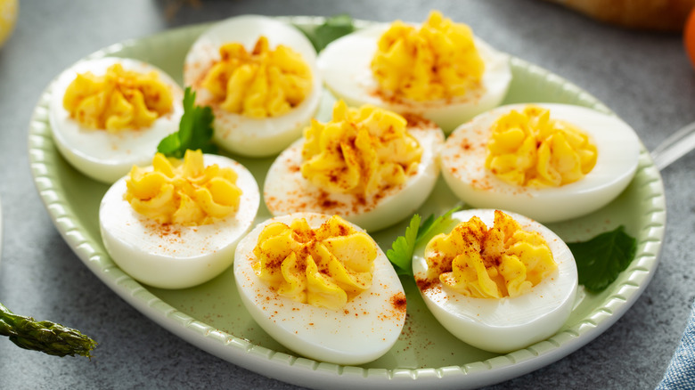 deviled eggs on a plate